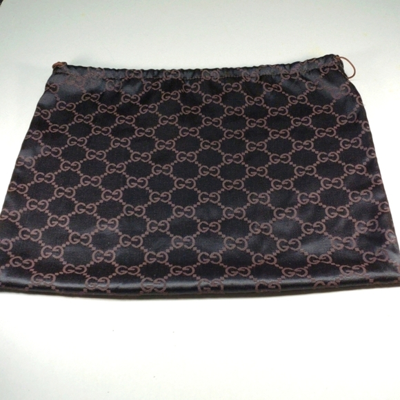 Gucci Silky Drawstring Dust Bag – Tan & Brown, Protective Luxury Storage Bag - Picture 3 of 11